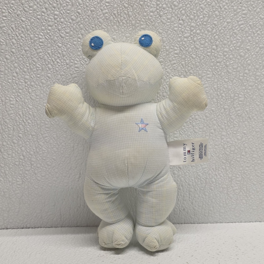 Tommy Hilfiger Baby Frog Cotton Fabric Plush Sewn Embroidered Star On Front